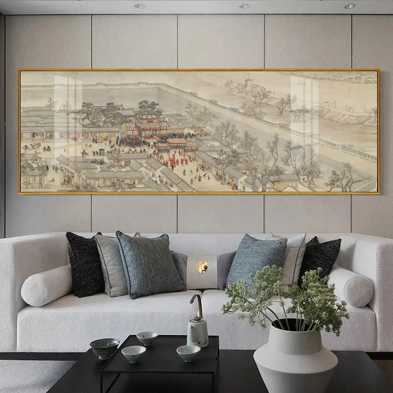 

Qianlong's Southern Tour The Qing Dynasty Masterpiece Reproduction Traditional Chinese Style Oil Painting Scenery Home Décor4