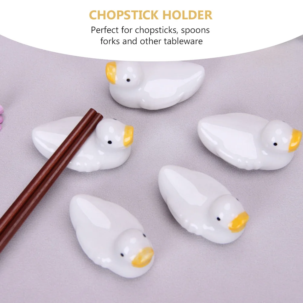 

1 комплект, набор подставок для палочек для еды, керамический японский стиль, форма утки, разные цвета для держателя посуды, домашний обеденный декор, подарок