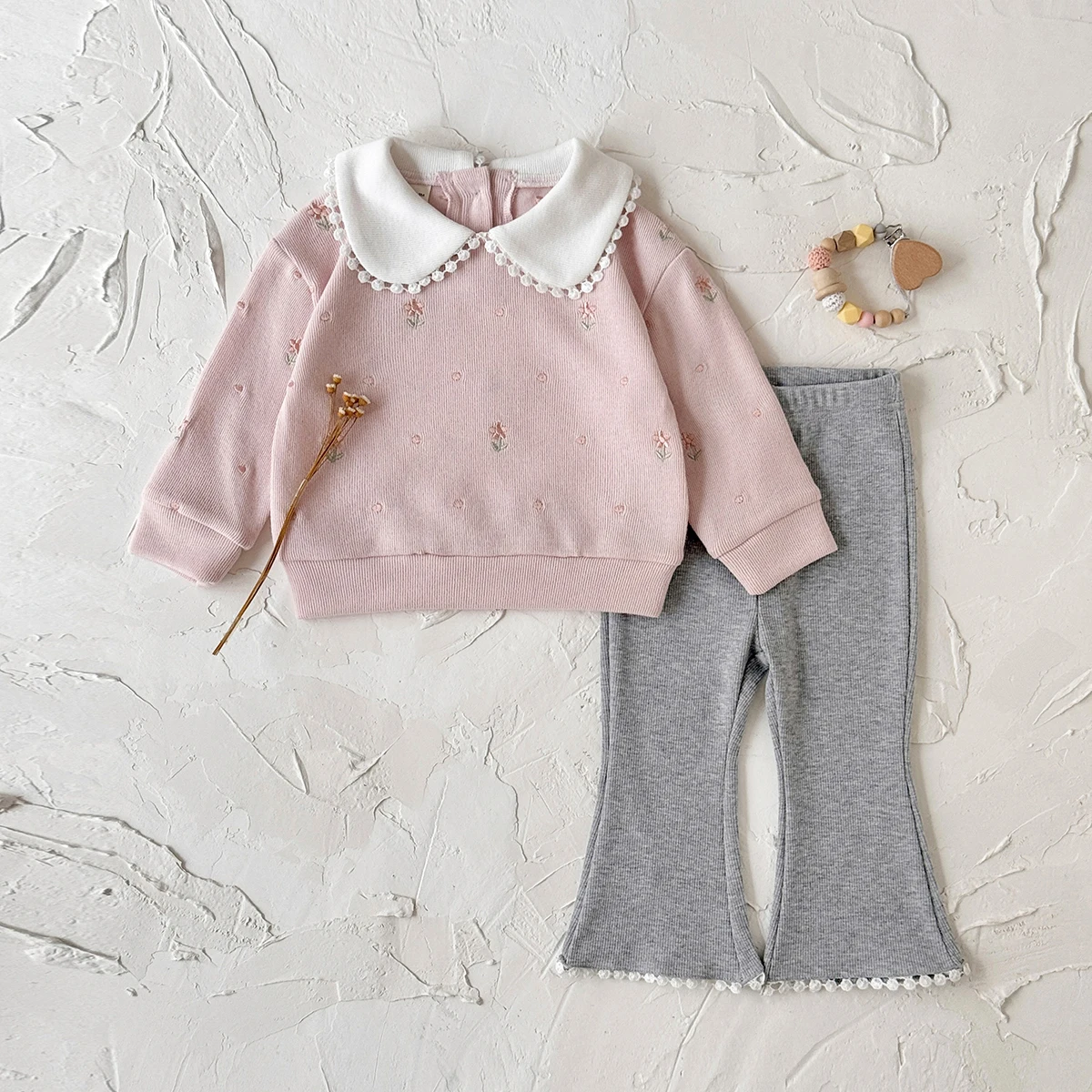 Frühling Baby Mädchen Kleidung Set Kleinkind Sweatshirt Liebe Langarm Bogen Hosen Neugeborenen Kinder Outfit Infant Anzüge 0-4 jahre – Detail 7