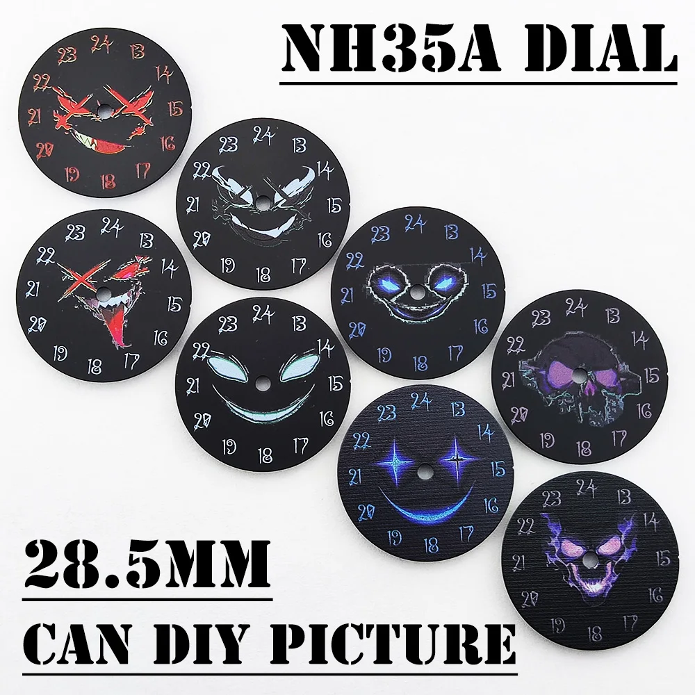 

28.5mm Man's watch dial NH35 dial DIY logo custom creative icon dial suitable for SKX007/7S26/NH36/NH35 Automatic movement