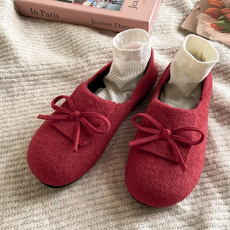 

Bow Women's Shoes Suede Fashion Dress Soft Loafers Shoes Cozy Designer Winter Woman Sport Shoes 2025 Casual Zapatillas De Mujer