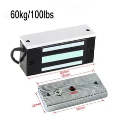 DC12V Electromagnetic Lock Magnetic Lock 60Kg/100Lbs Holding Force For Showcase Cabinet Door Frameless Glass