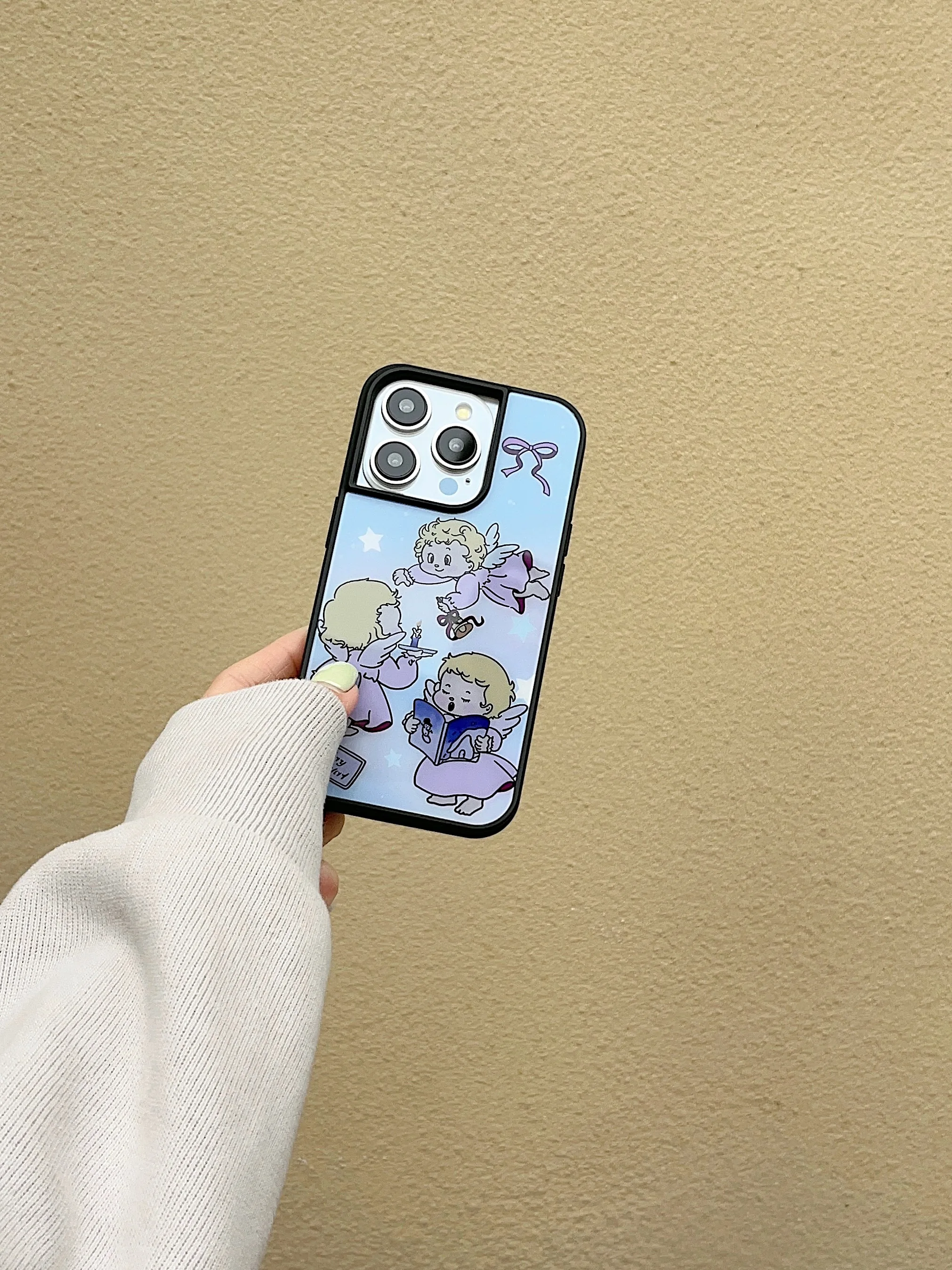 Custodia per telefono Ins Cute Cartoon Little Angel per iPhone 15 14 13 Pro Max 12 Pro Plus 11 nuovi modelli Cover posteriore