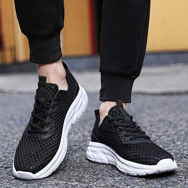 

Мужские повседневные кроссовки на толстой платформе с простым сетчатым верхом, простые кроссовки для спортзала, пешего туризма, трекинга, унисекс, размер 9, легкая спортивная обувь всех брендов для мужчин