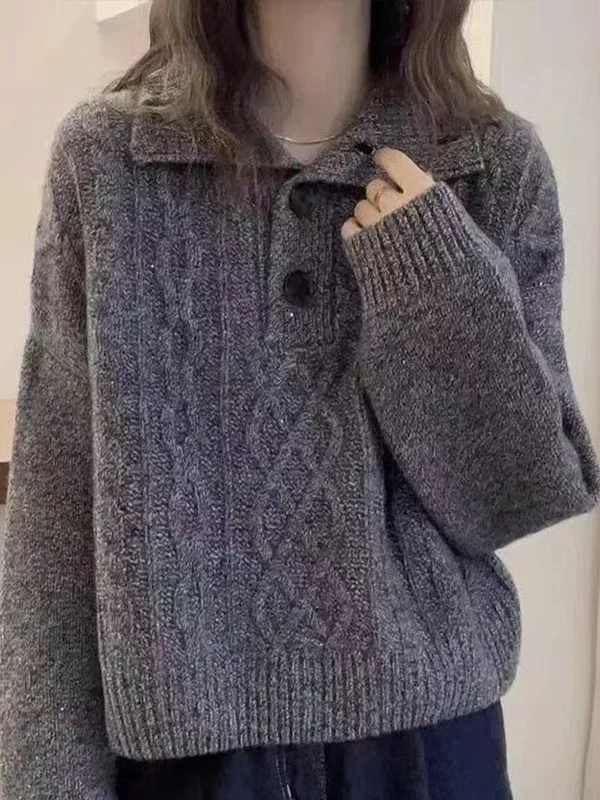 

Уникальный вязаный свитер для женщин, повседневный отложной воротник с поясом, зимний новый Sle, супер красивый, дышащий, впитывающий пот, длинный ...