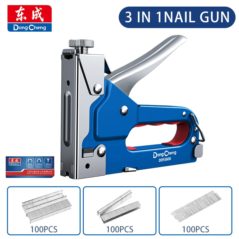 

3 in 1 Nail Gun Stapler With 300 Staples Tool Kit Stapler for Wood Fabric Stapler Home Repair DIY Tool Kit