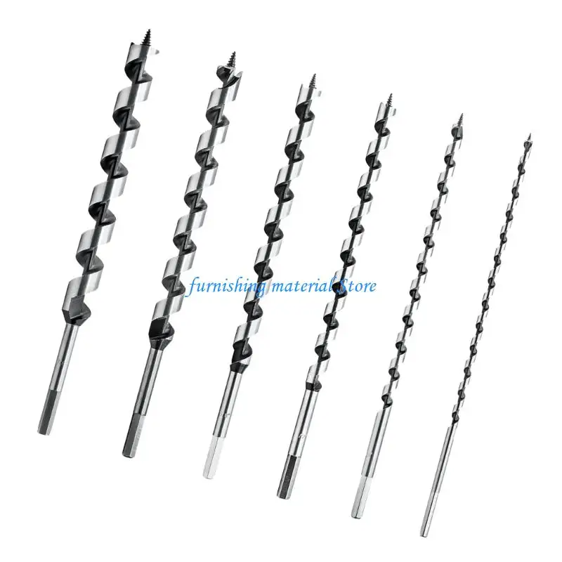 Y5GD 6pc Drill Bit Set for Deep Hole Applications in and Metal Handle Enhances Grip Durability
