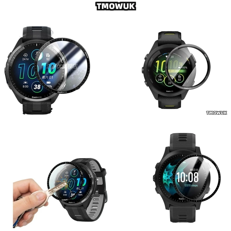 

For Garmin Forerunner 158 165 245 255 255s 265 265s - 3D Curved Full Cover Soft Flexible Screen Protective Film, Anti-Scratch PM