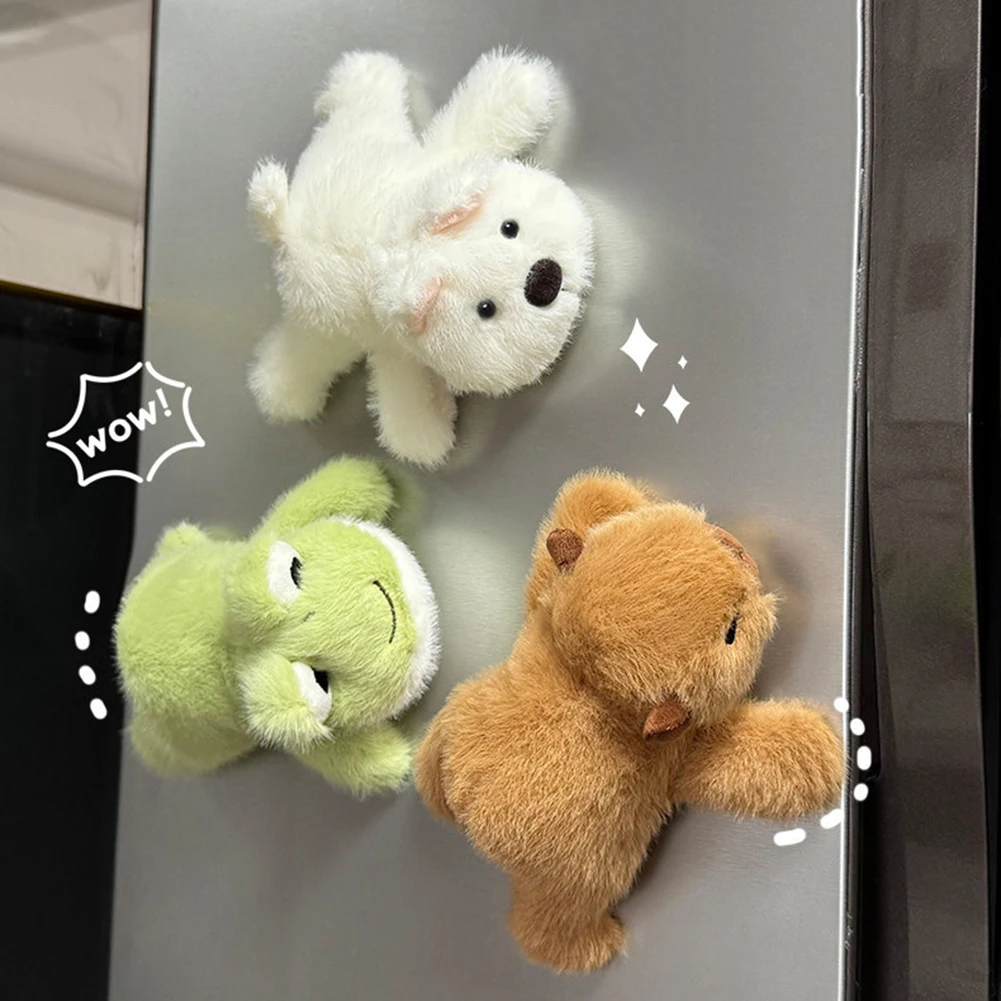 Magnetic Plush Animal Car Decor,Cute Cartoon Plush Animal Fridges Magnets,Fun Kids Present Home Decor For Refrigerator