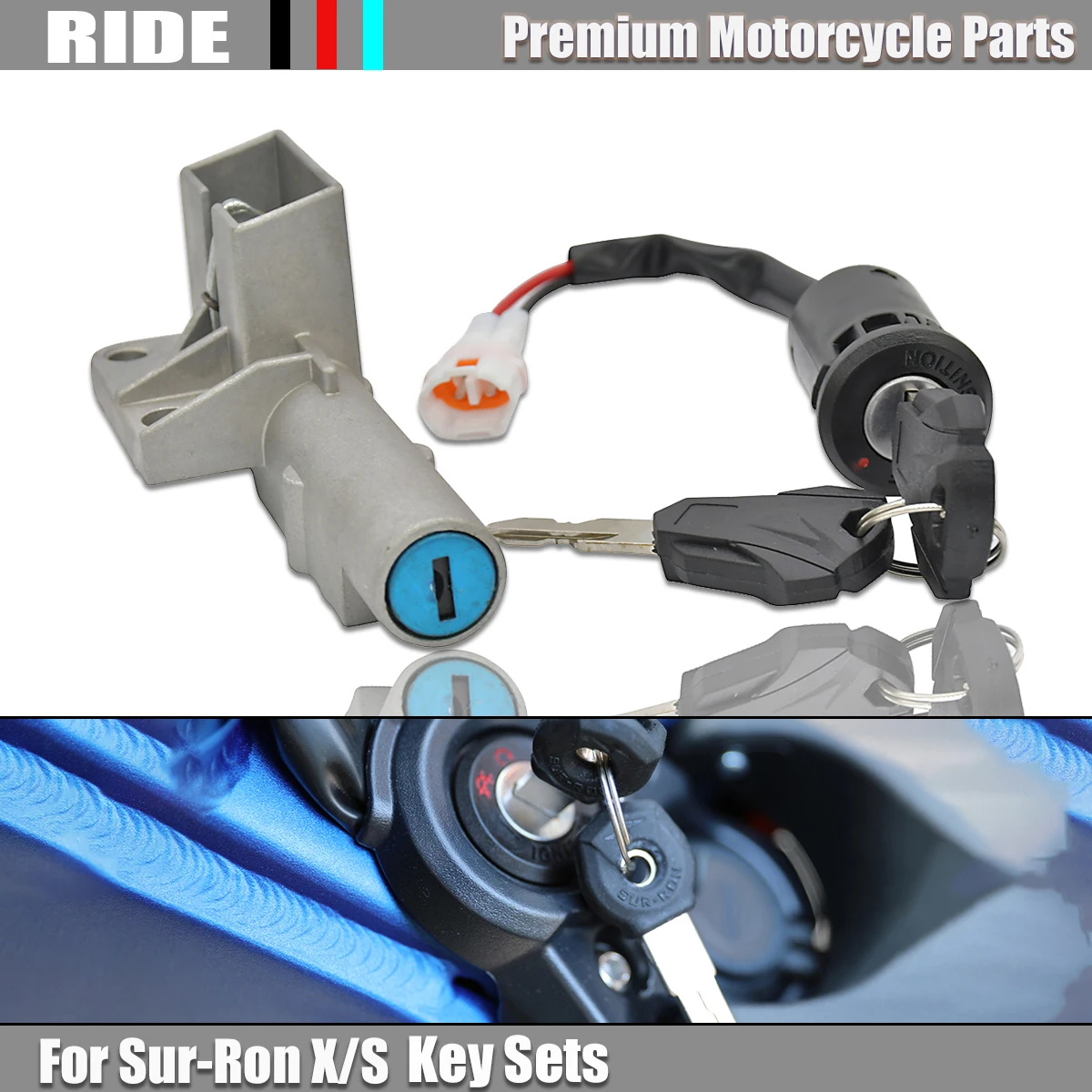 

Electric Bike Battery Box Lock Lgnition Switch Lock Key Set For Segway X160 X260 For Sur-Ron Light Bee X & Light Bee S Universal