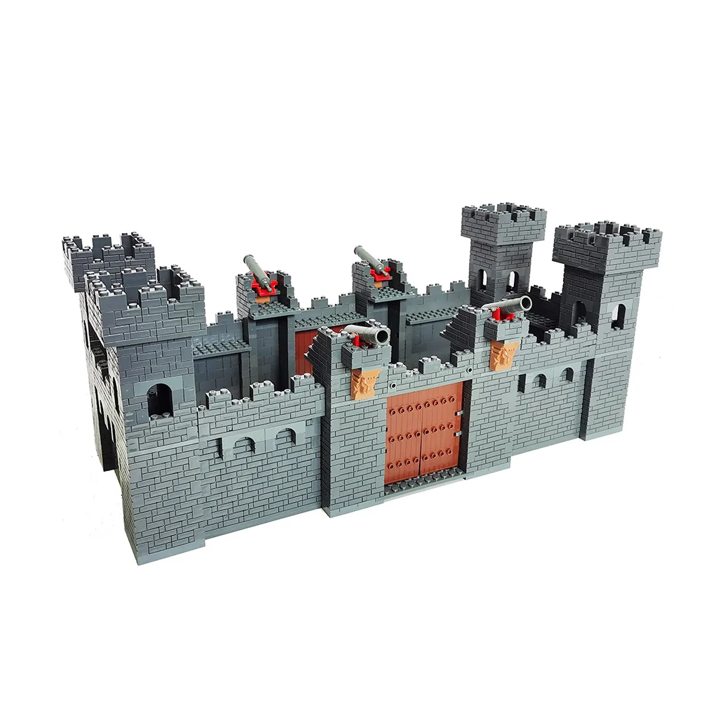 Military Middle Ages Castle City Wall Gate Attic Tower MOC Brick Architectural Building Block Toy For Children Boy Gift