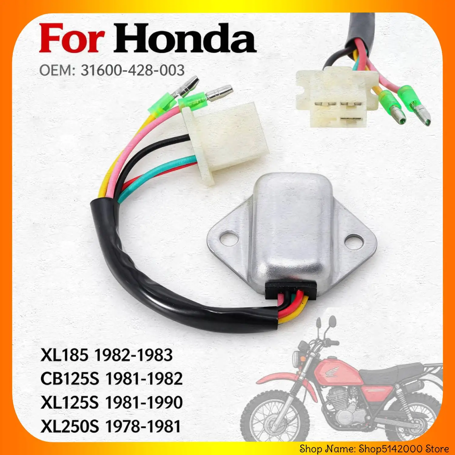Regulator Rectifier 31600-428-003 For Honda XL185 CB125S XL125S XL250S Vintage Motorcycle Voltage Charging Part 1978-1990 Bike