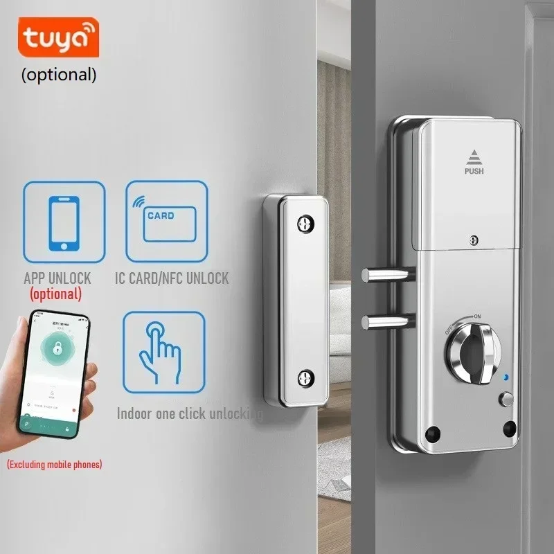 

Tuya Smart Lock APP IC Card Unlock Invisible Door Lock Smart Electronic RFID Lock Indoor Wooden Door Burglar Door Locks