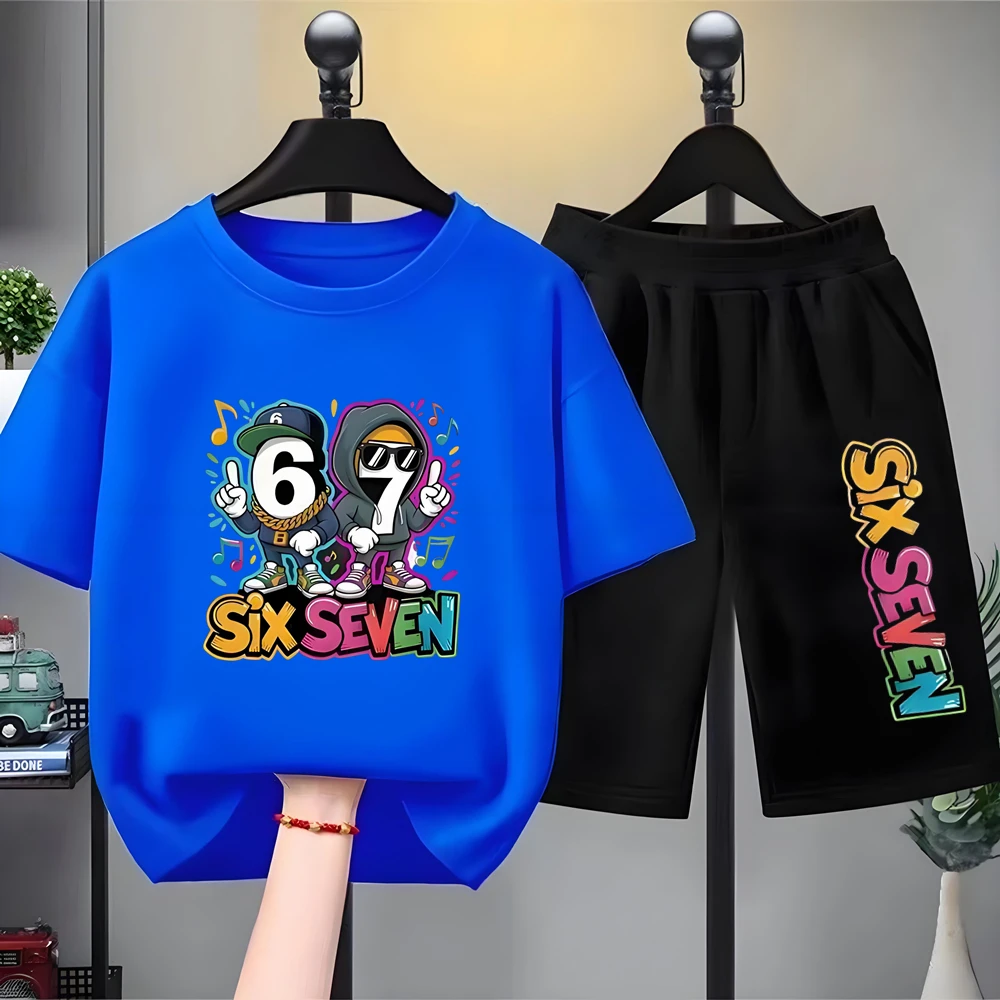 

Summer T-shirt Clothing Steal a Brainrot 67 Children Tshirt+Shorts Print Boy Girl Toddler 3-12Yrs Sports Short-Sleeved Set