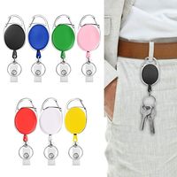 Belt Rope Office Lanyard Clip Keychain Name Tag Holder Keyring ID Card Key Ring Cord Reel Retract Pull Key Chain Badge