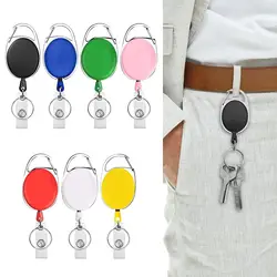 Belt Rope Office Lanyard Clip Keychain Name Tag Holder Keyring ID Card Key Ring Cord Reel Retract Pull Key Chain Badge