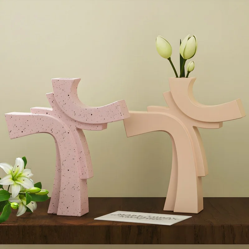 DIY Vase Plaster Silicone Mold Cross Shape Dried Flower Vase Cement Gypsum Molds Creative Pen Holder Crystal Epoxy Resin Mould