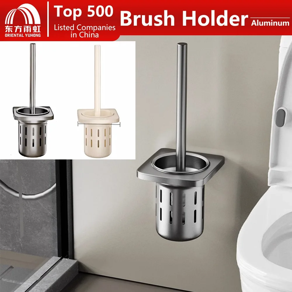 

Oriental Yuhong Space Aluminum Toilet Brush Holder Wall Mounted Cleaning Brush No Drill Quick Draining Bathroom Accessories