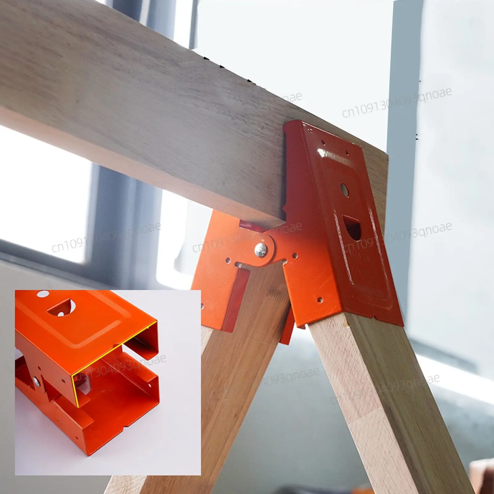 

Woodworking Table Mobile Bracket Steel Sawhorse Bracket Fixing Clip Saw Horse Clip DIY Carpentry Furniture Reinforcement Clamp