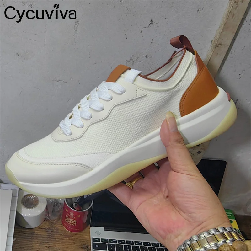 Hot Sale Ventilation Mesh Loafers Men Thick Sole Lace Up Casual Comfort Flat Shoes Male Autumn Party Holiday Walking Shoes Men