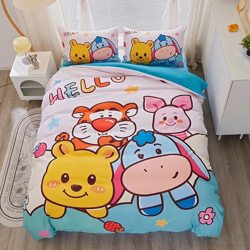 Disney Series Winnie Tigger Mickey Mouse Monster Bedding Sets Duvet Cover Set Comforter Cover for Kids Bedclothes Bedroom Decor