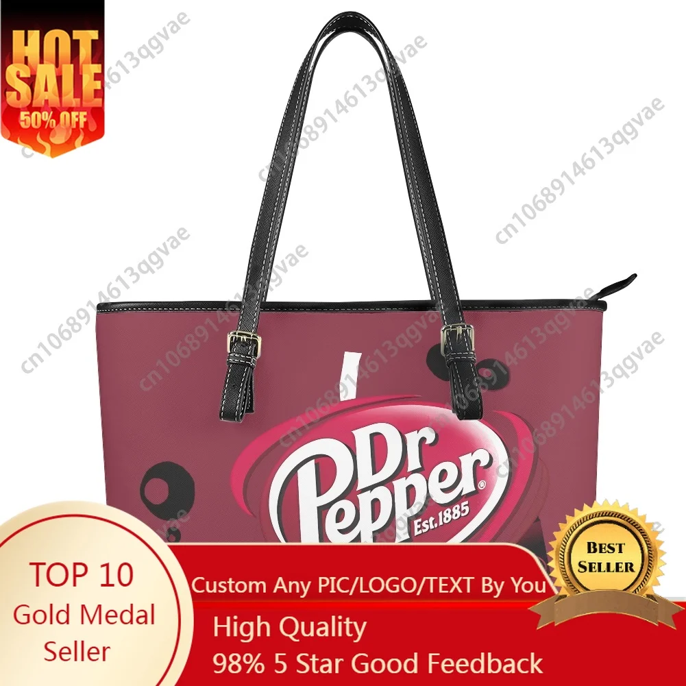 

Dr Pepper Carbonated Soft Drink Custom Handbag Womens Mens Personalized Tote Bag Shoulder Bag Business Leather Purse Travel Bag