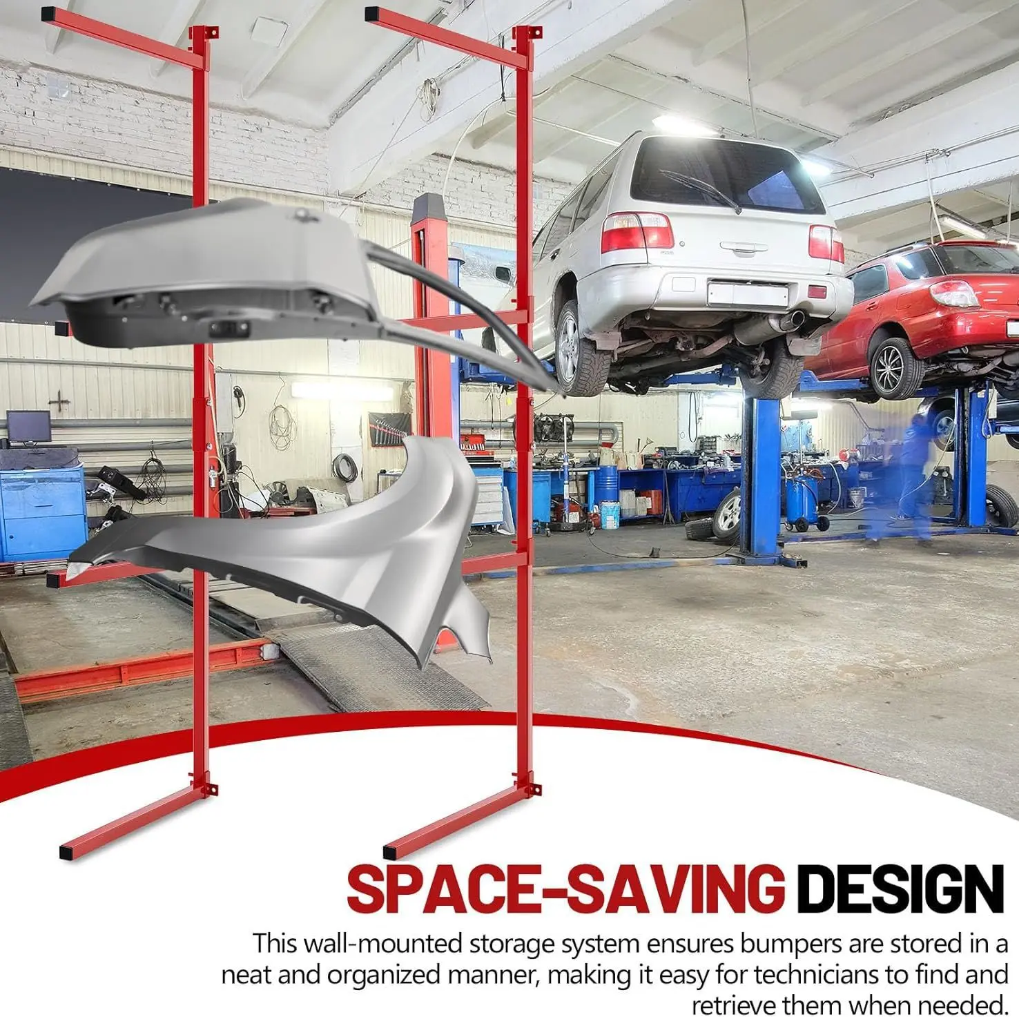 

Настенная стойка для бампера. Стойка для хранения автомобильного бампера. Эффективная стойка для ремонта кузова.