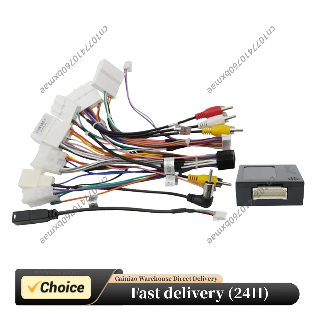 Power Harness For Toyota Android Navigation 16Pin Car Radio Stereo Power Harness Cable Wire Adapter Canbus Box Support AMP
