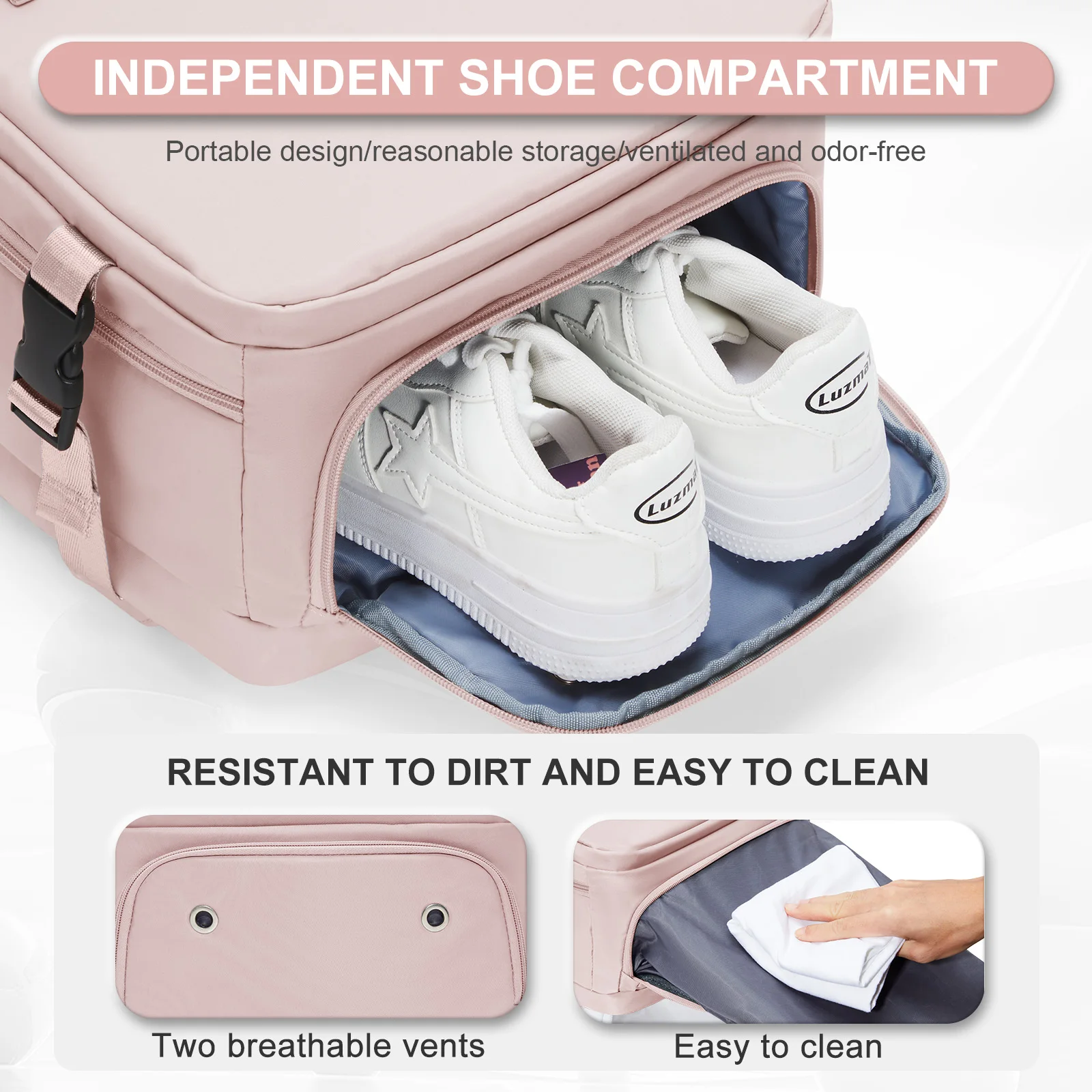 حقيبة ظهر للسفر معتمدة من شركة الطيران الكبيرة ، حقيبة ظهر مع مقصورة للأحذية ، منفذ شحن USB ، الأعمال ، المشي لمسافات طويلة ، الكمبيوتر المحمول ، 47x33x20