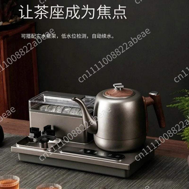 Pure Titanium Electric Tea Stove with Automatic Water Supply, Integrated Kettle and Cup Washer Tea Table Brewing System