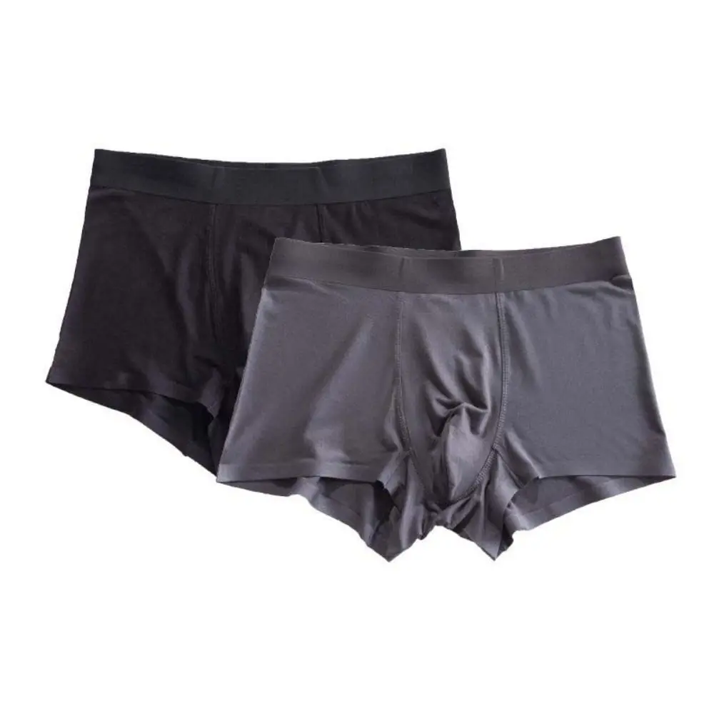 3 قطعة نموذج بسيط الرجال سراويل مسطحة منتصف الخصر سلس سراويل بوكسر الذكور حجم كبير تنفس الرجال الملابس الداخلية الهدايا #4