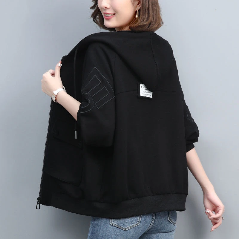 Lässiger Übergroßer Gefütterter Offener Cardigan Pullover Modische Winter-Oberbekleidung für Damen Koreanischer Stil Reißverschluss-Handtasche