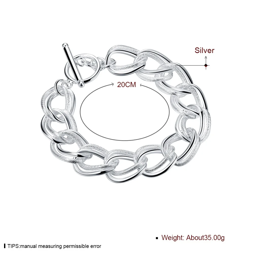 925 Sterling Silver beautiful Double twist chain Bracelets For Women fashion party Wedding accessories Jewelry Holiday gifts