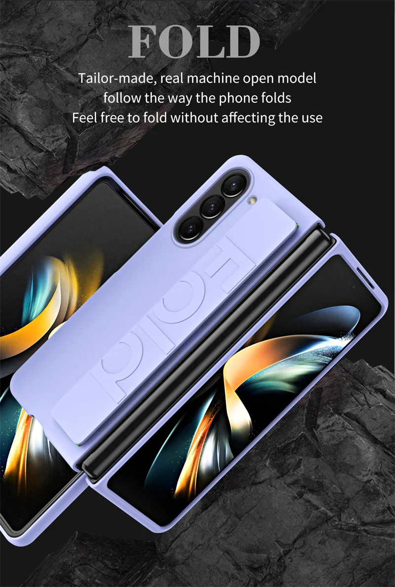 Матовый Жесткий Пластиковый Чехол для Samsung Galaxy Z Fold 5 4 3 6, наручный эластичный армированный чехол для Samsung Z Fold5 Fold6
