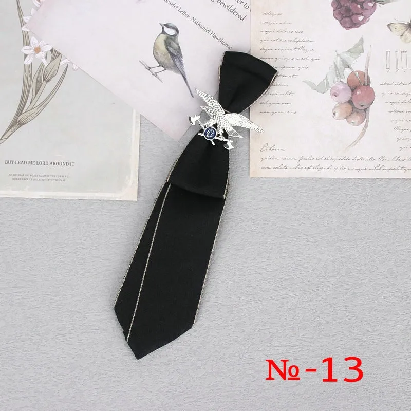 Handgemachte schwarze Band Krawatte Kristall Strass Schmuck Männer Shirts heiße neue Mädchen Jungen Kragen Krawatten Schuluniform Frauen Krawatte – Detail 14