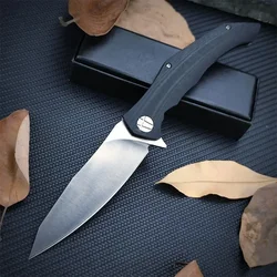 Tactical Folding Pocket Knife D2 Blade 420Steel+G10 Handle Survival Hunting Camping Survival Seld-defense EDC Utility Multitools