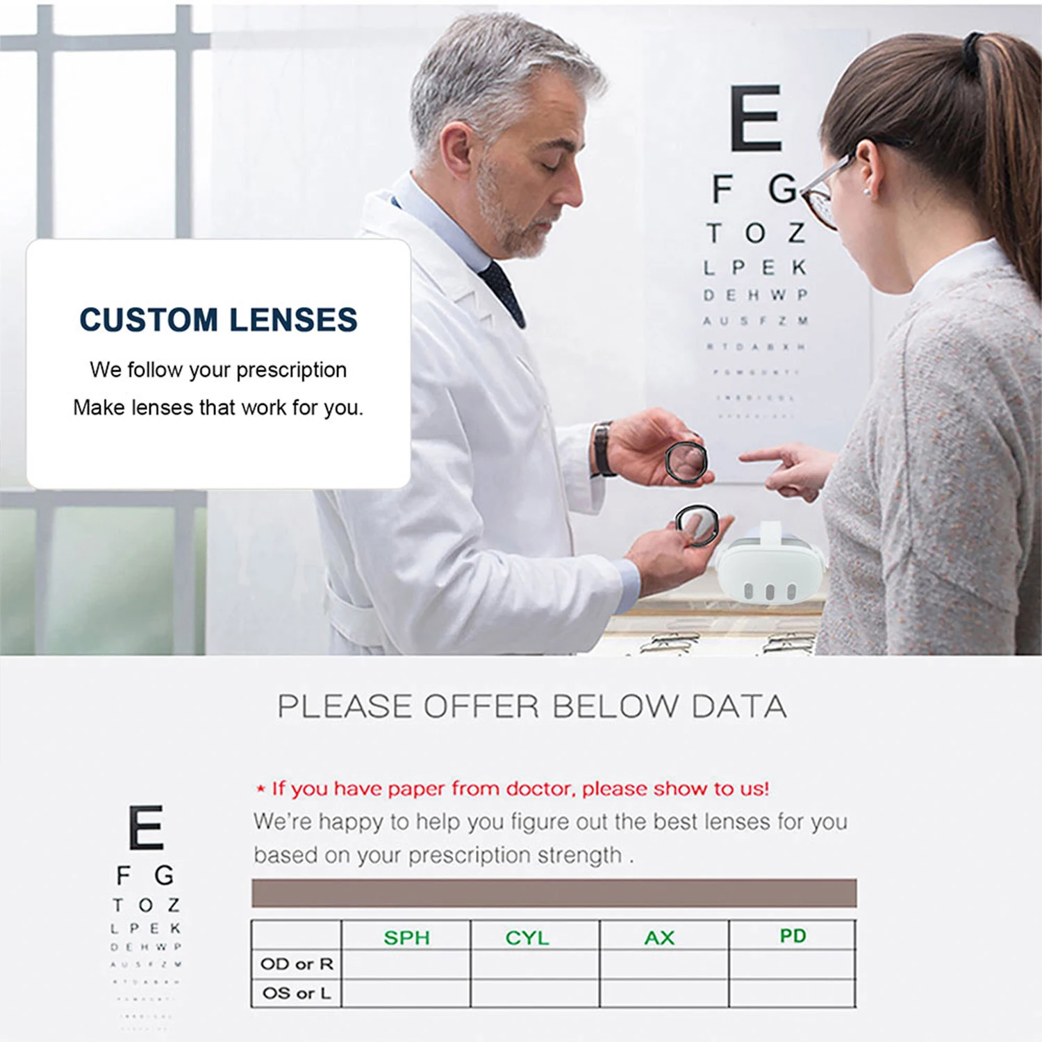 Für VITURE Pro / Beast / XR/AR Smart-Brillen: Myopie-Linsen, Astigmatismus-Linsen, Blaulichtfilter, Blendschutz, individuell angepasste Korrektionsgläser – Detail 2