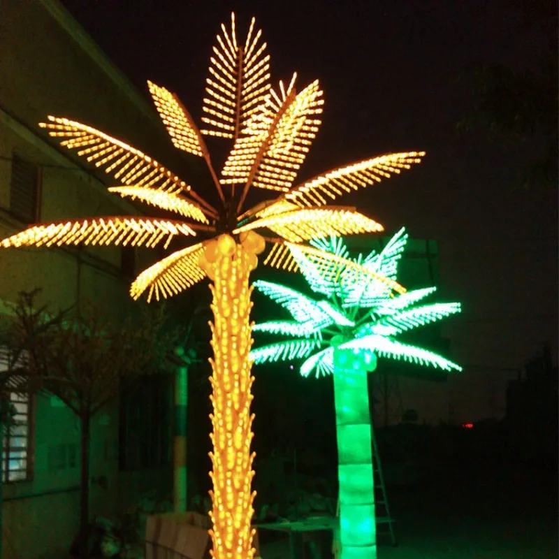 Wholesale quality customized outdoor waterproof led coconut palm tree light artificial plant