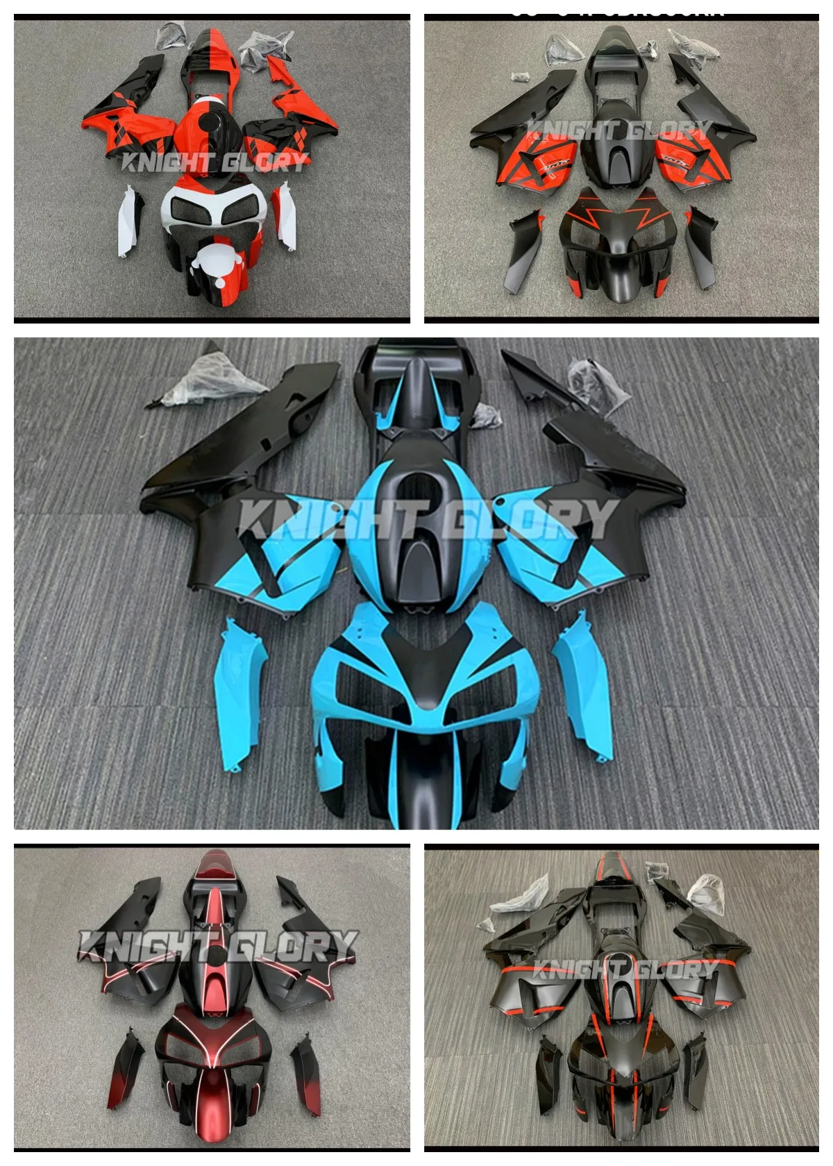 

Full set of motorcycle injection molded body coverings. Suitable for CBR600RR models from 2003 2004. Body coverings.