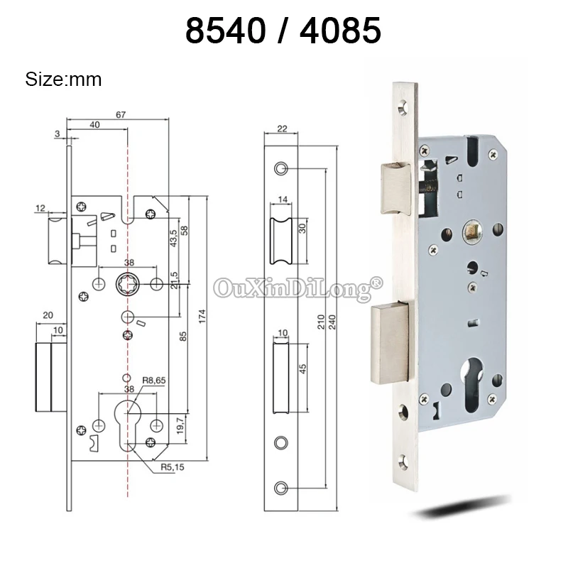 

ГОРЯЧИЙ европейский врезной дверной замок, корпус прохода, огнестойкий дверной замок, 8540/8545/8550/8560, запасные части для внутреннего разделенного дверного замка