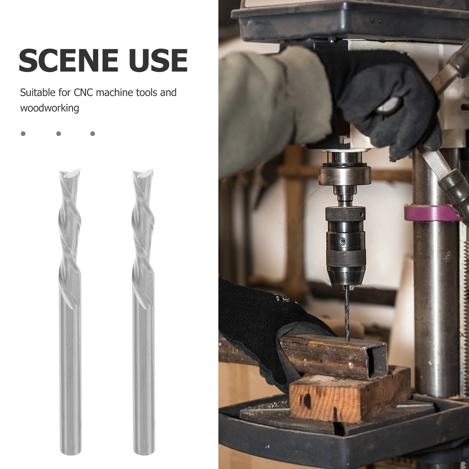 

Carbide Milling Cutter Bit 3.175 Double Flute Cnc Router Bit Woodworking Milling Cutter