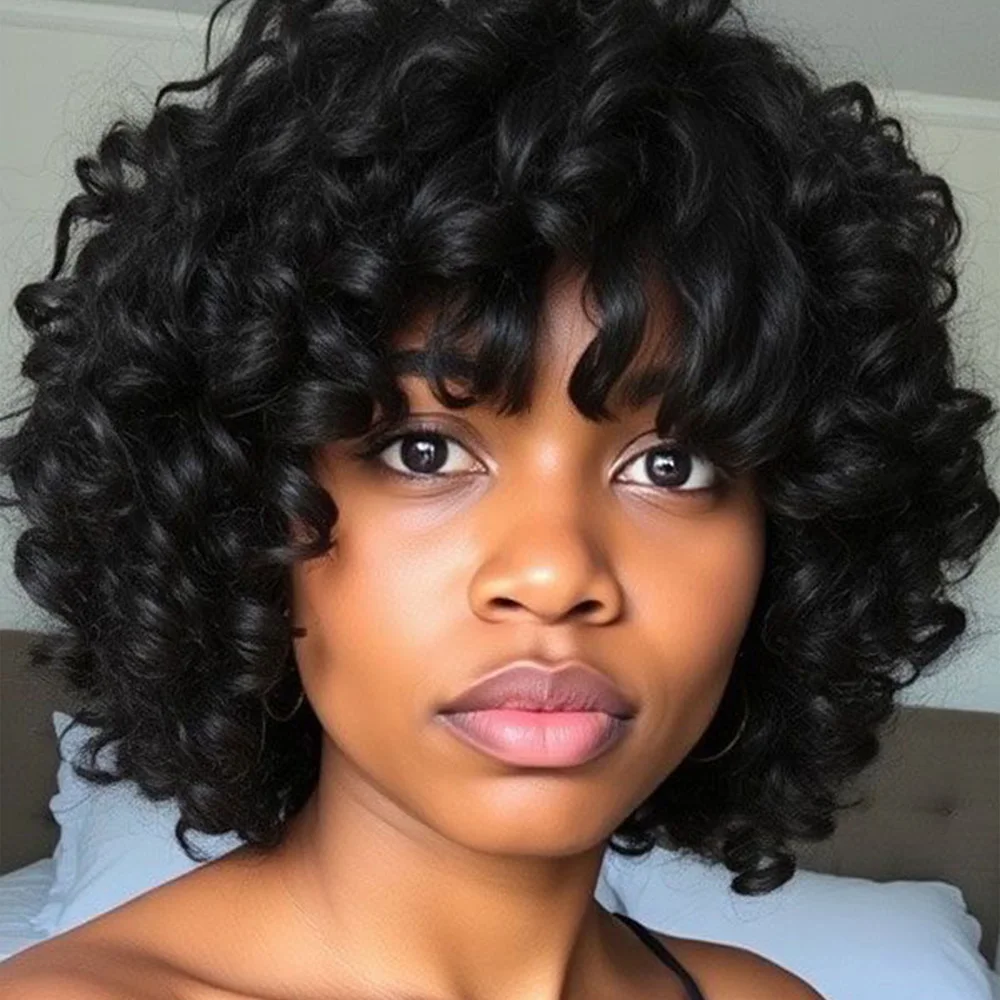 

Egg Curl Pixie Cut Парик Человеческие Волосы Натуральный Черный Полный Машинный Парик Человеческие Волосы Короткие Пикси Боб Парики Человеческих Волос Короткий Парик