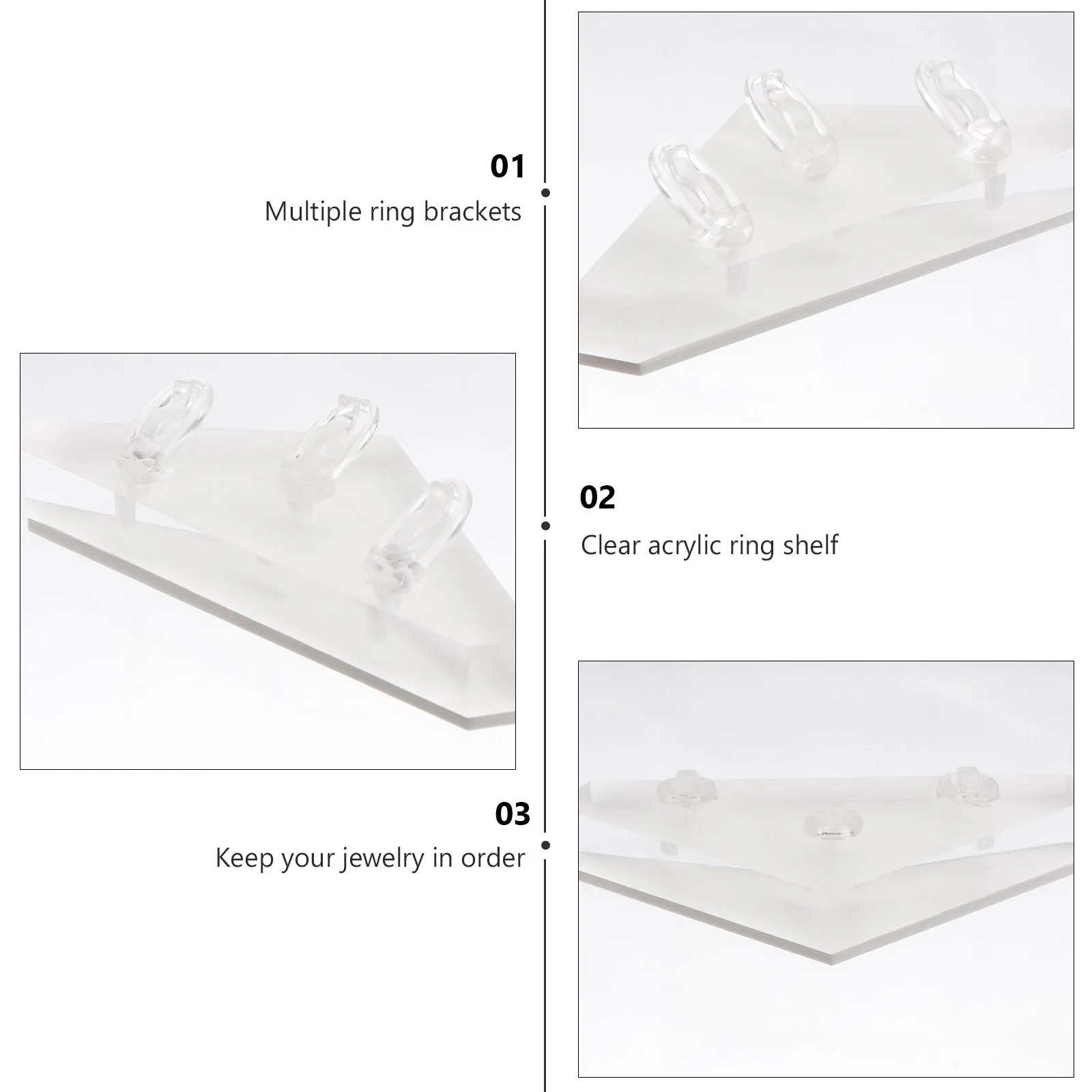 

1Pcs Ring Display Stand Transparent Acrylic Ring Storage Rack Compact Jewelry Display Holder for Home Jewelry Shop Use