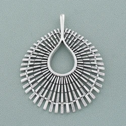 5pcs Silver Color Boho Large Thread Fence Charms Pendants for Necklace Jewelry Making Findings