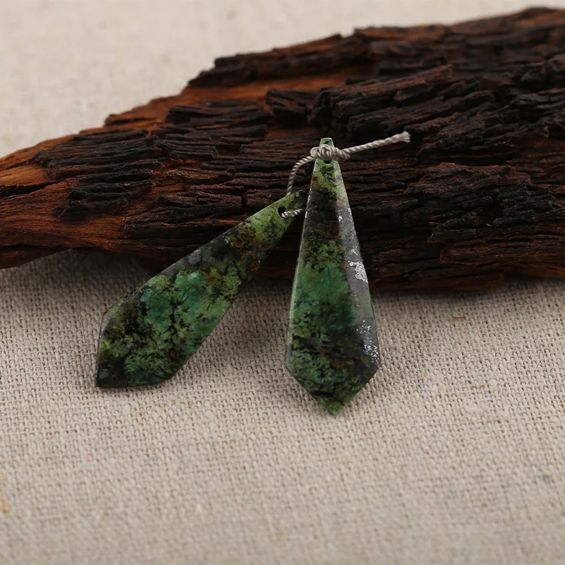 B&F Drop Chrysocolla Pendant Beads, Handmade Natural stones beads, Polished Stones for jewelry Making Supplies