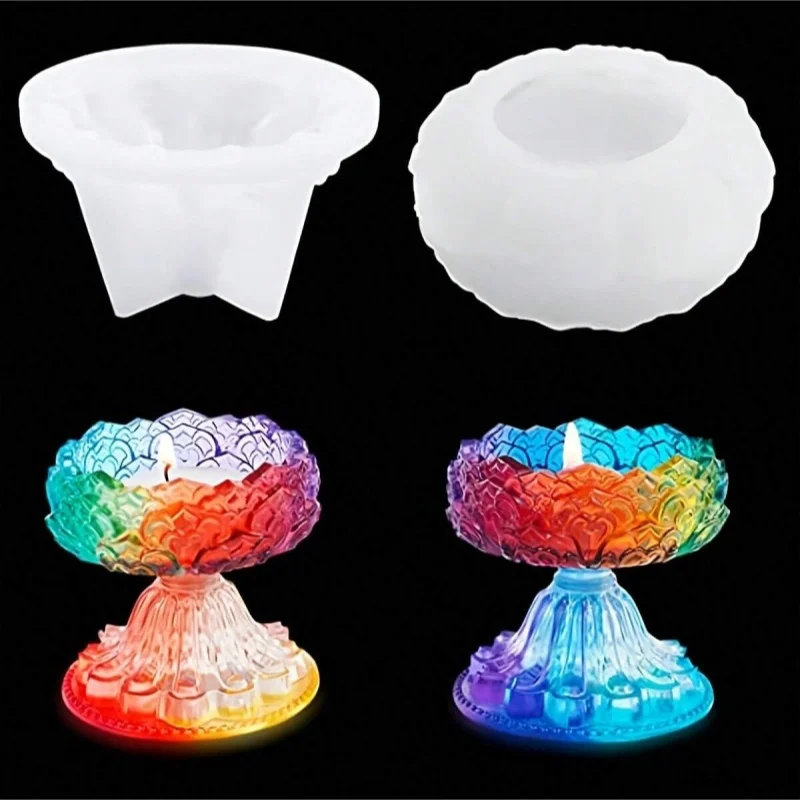 

Candle Silicone Resin Mold Lotus Tea Epoxy Casting Silicone Mold DIY Bead Box Jewelry Container Candy Box Home Table Decoration