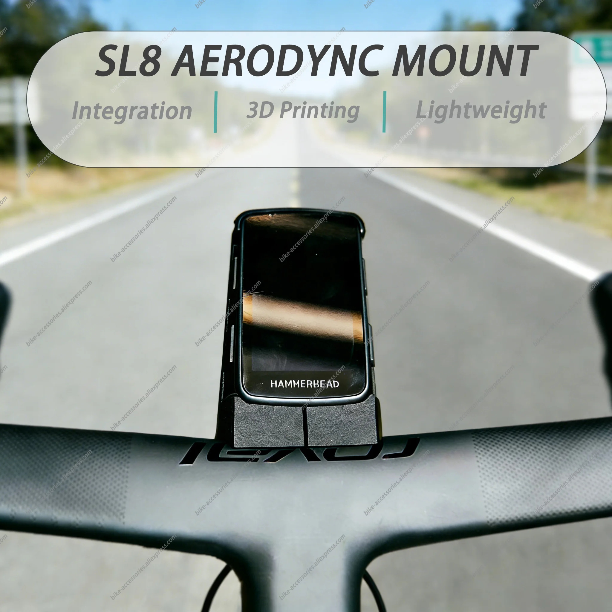 

For Lightning SL8 RAPIDE Integrated Handlebar Computer Mount, 3D Printing,Nylon Material,1:1 Precise Design Accessories