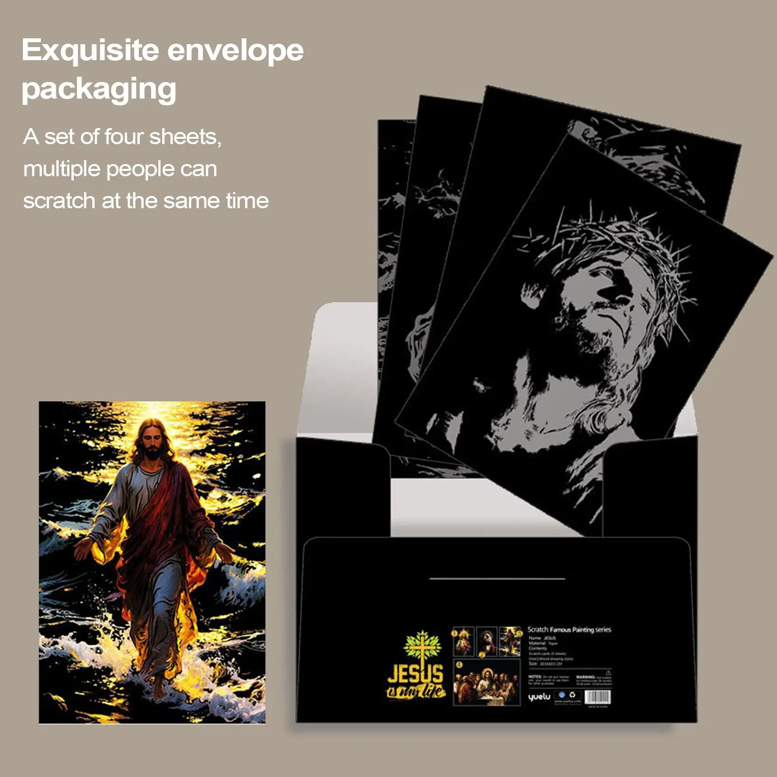 

Скретч-книга Иисус, красочная живопись, 1 комплект, творческое искусство, поделки, скретчборд, занятия для взрослых, детей 3 лет и