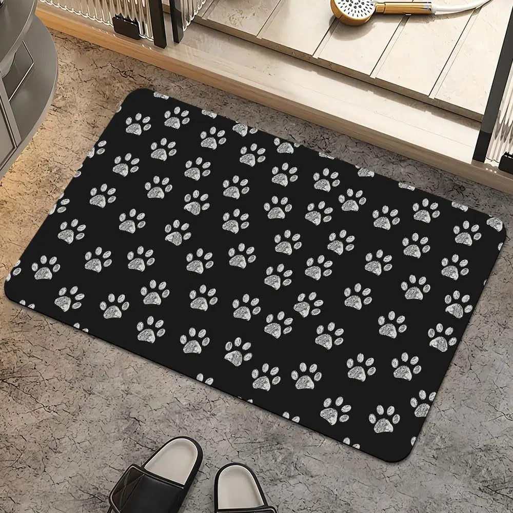 VIKAMA Year of the Horse Series Entry Floor Mats, Silica Gel Absorbent Anti-Slip Kitchen and Bathroom Foot Mats, Home Decor