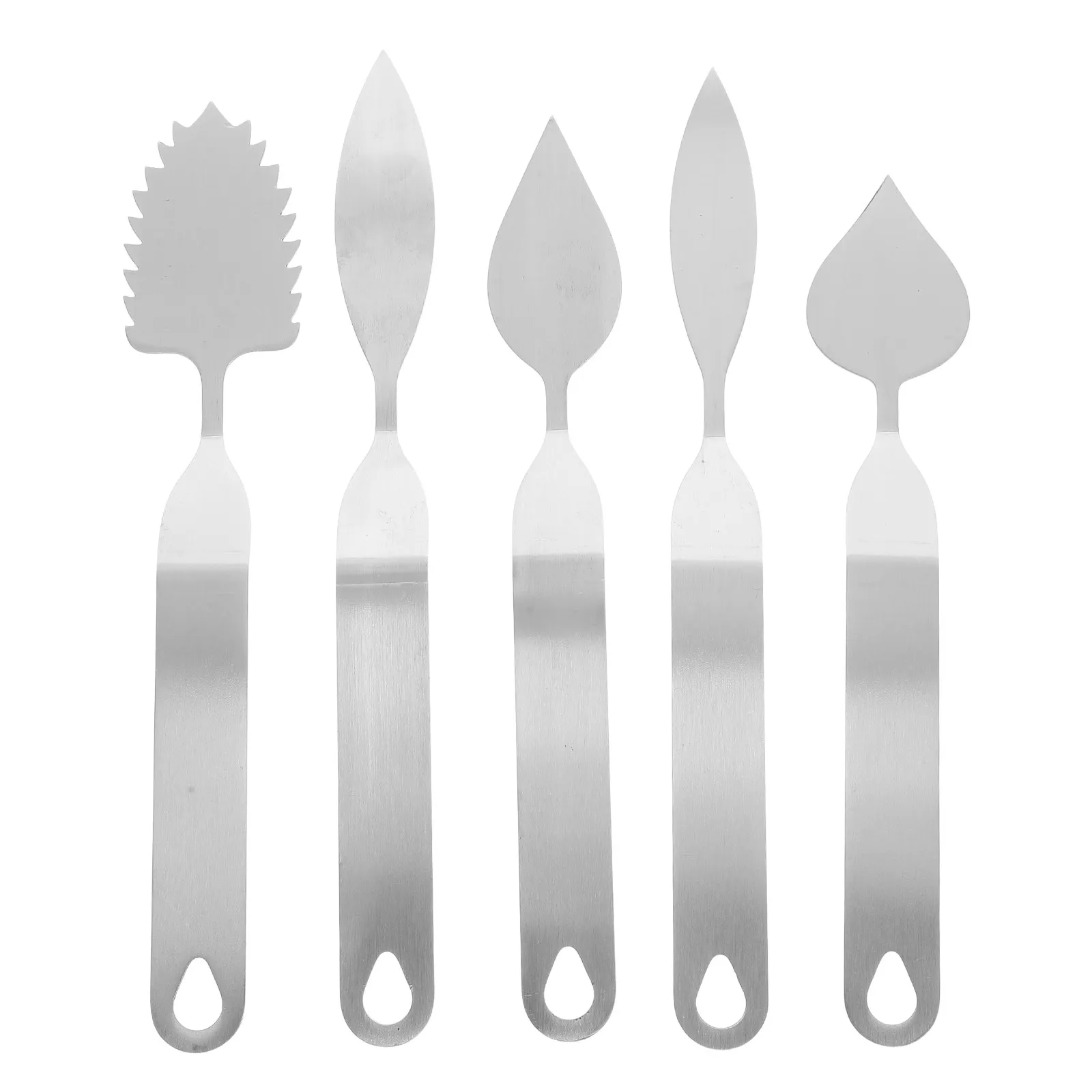 5Pcs Chocolate Cutter Leaf Feather Mousse Cake Baking Tool Small Big Feather Round Long Toothed Leaf Pastry Decorating Utensils